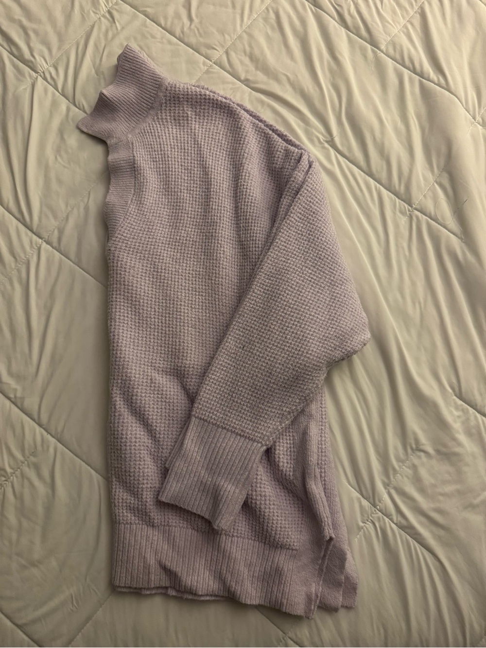 Aerie Lavender V-Neck Waffle Knit Sweater - Picture 3 of 4